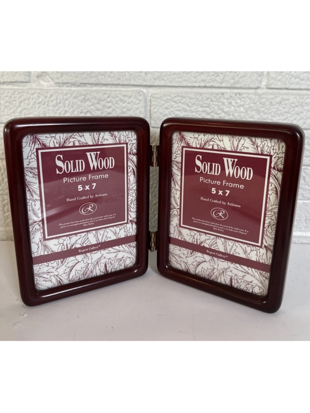 SOLID WOOD BI-FOLD Picture Frame ROUNDED CORNERS 5X7 THAILAND